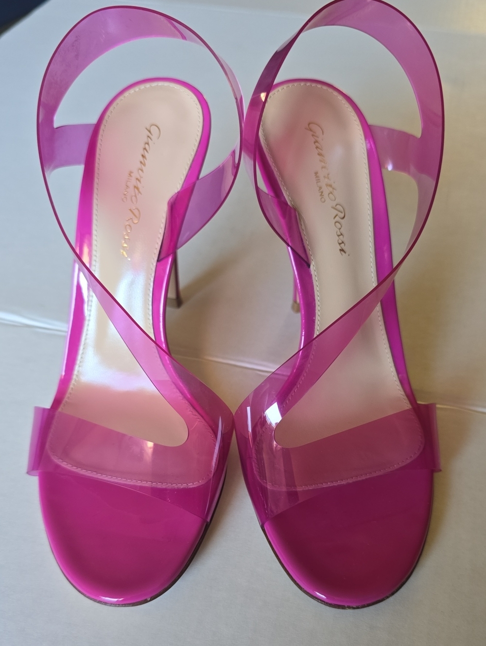 Gianvito Rossi Fuchsia PVC Strap Stiletto Sandals(OBO)